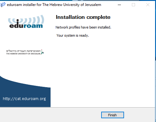 Finish Eduroam installation