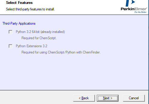 Select 3rd party features to install