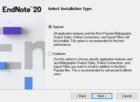 Select Installation type