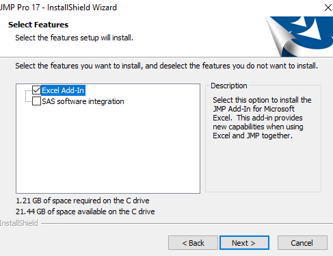 select jmp features