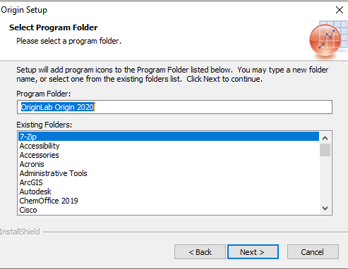 Select Program folder