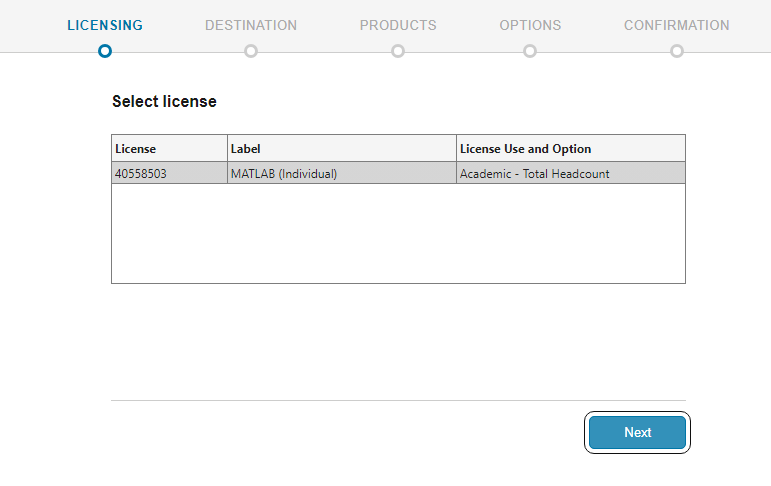 Choose the license