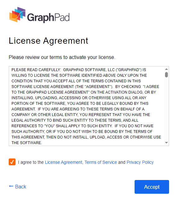 Accept license agreement